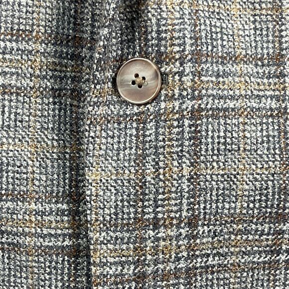 Joseph Abboud Blazer Jacket Mens 50L Brown Gray Plaid Wool Single Breasted - Picture 5 of 16